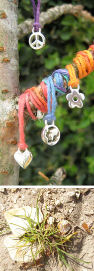 Seven Wishes Bracelet - Recycled Pure Sterling Silver Charm on Surplus String or Organic Cotton