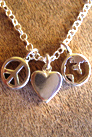 Peace Love Earth Charm Necklace