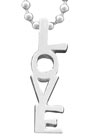 Sleek Finished Love Pendant Necklace with Large Bead Chain