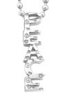 Embossed Peace Pendant Necklace with Large Bead Chain