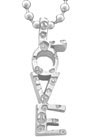 Embossed Love Pendant Necklace with Large Bead Chain