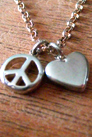 Peace and Love Charm Necklace