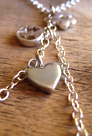 Hanging Charms Necklace on Small Diamond Cut Bead Chain